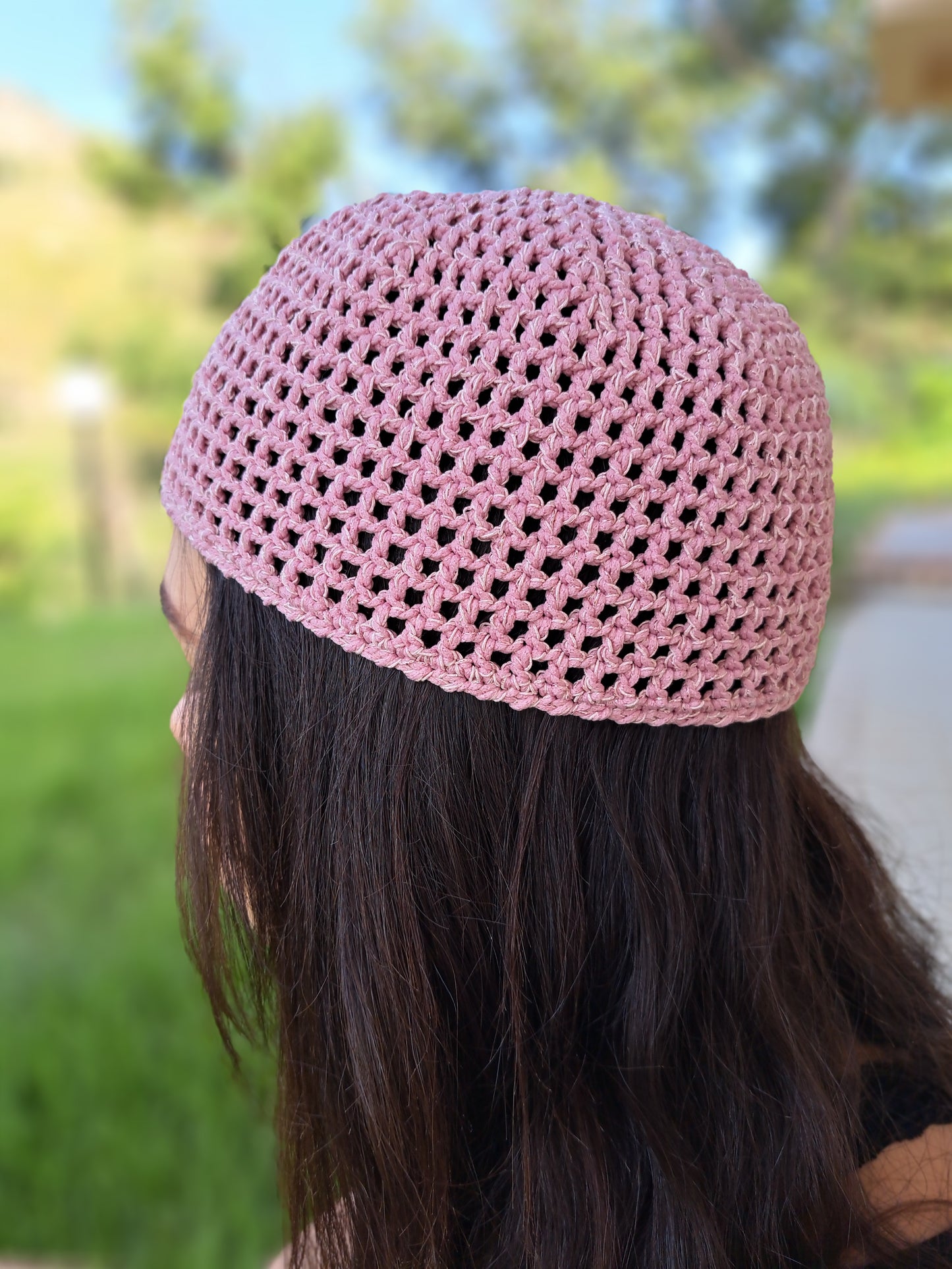 Crochet Mesh Hat Rosa
