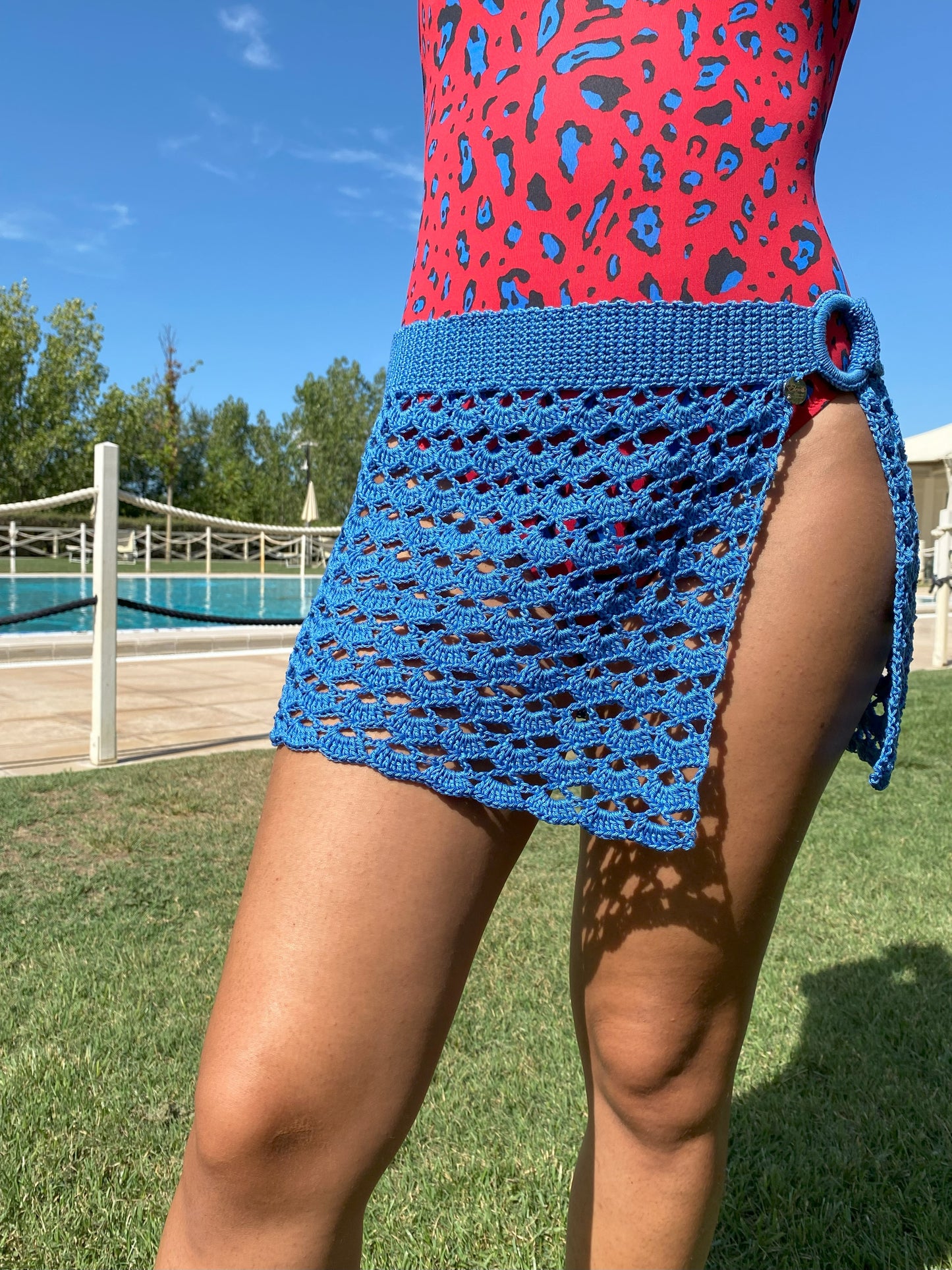 Pareo con cintura - Turchese