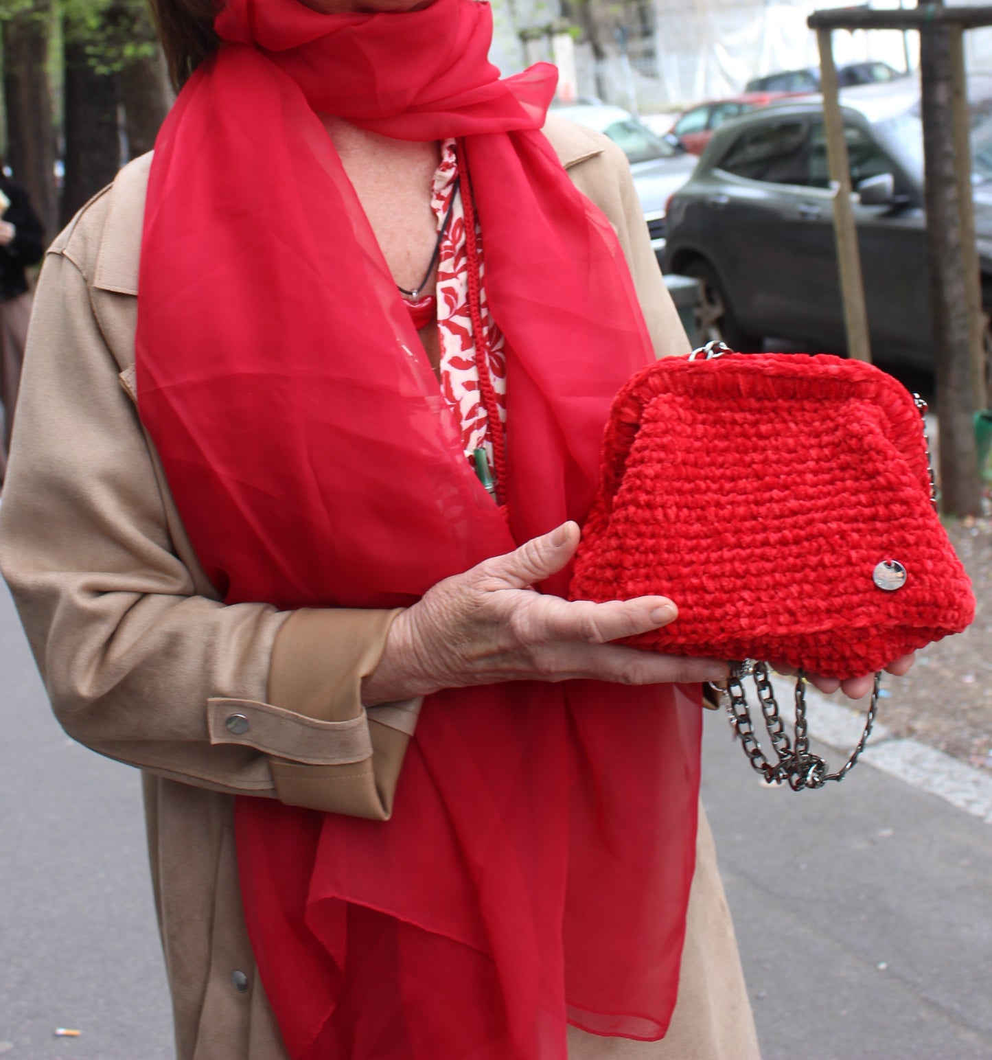 Clutch in Fettuccia Rossa