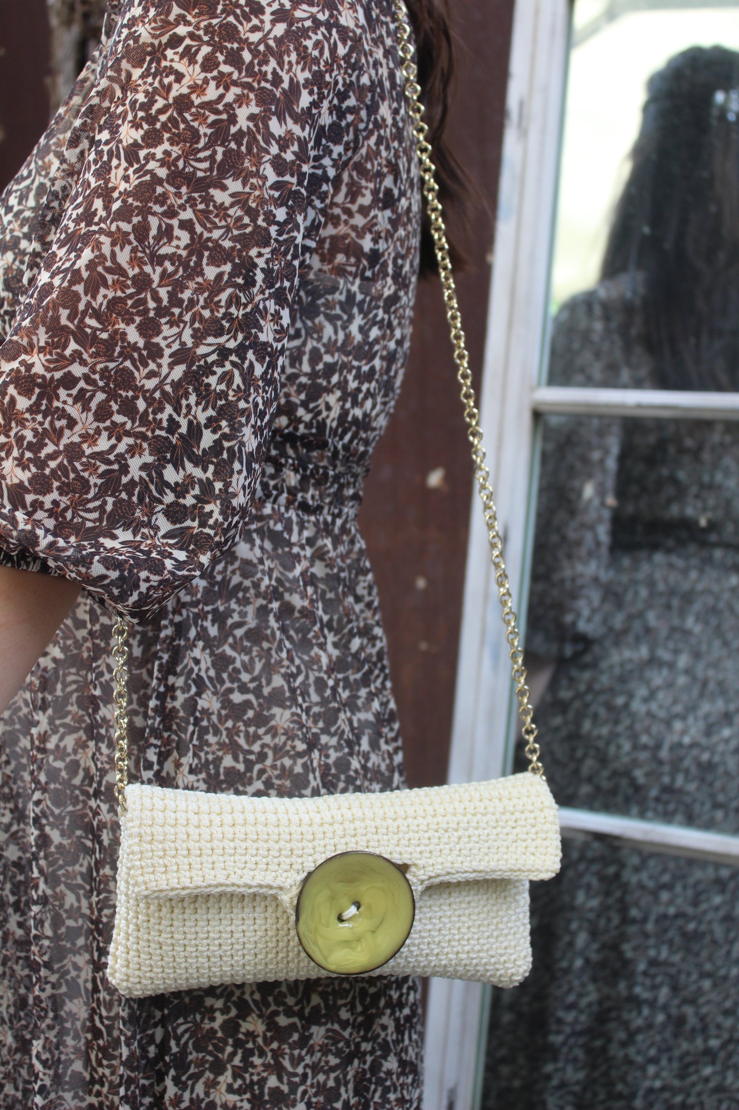 Pochette Big Button Peonia
