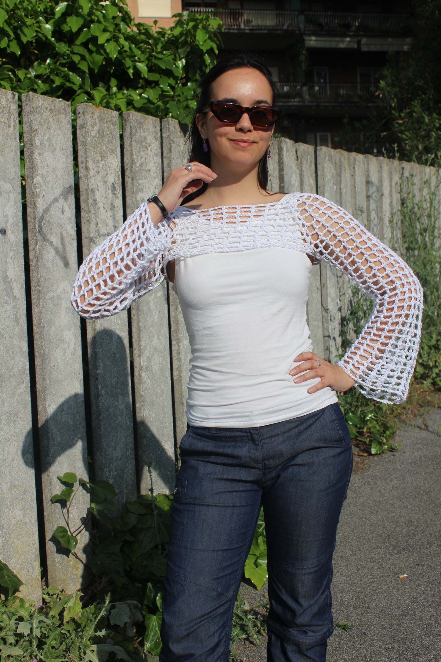 Mesh Croptop - Bianco