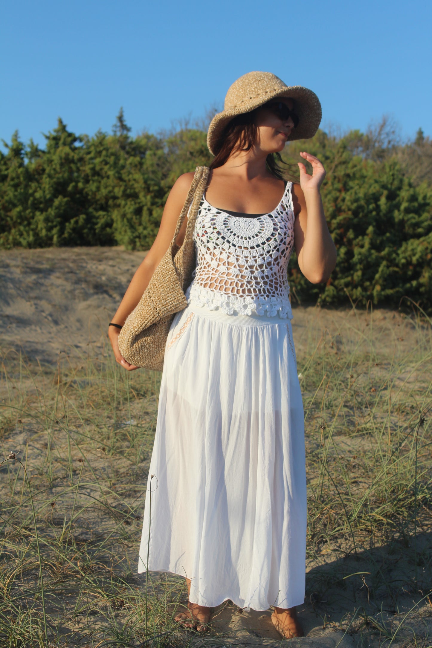 Canotta traforata a crochet