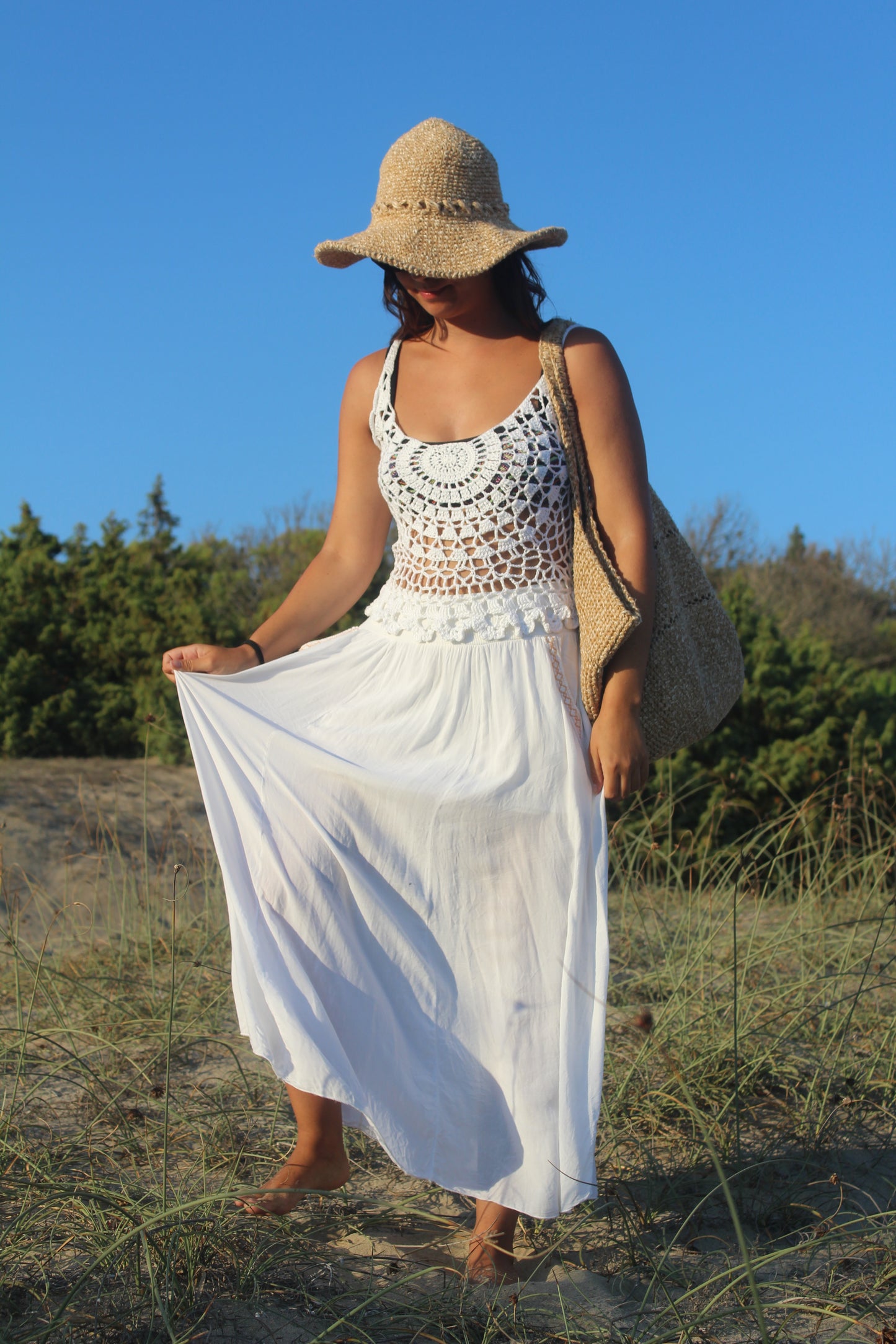 Canotta traforata a crochet