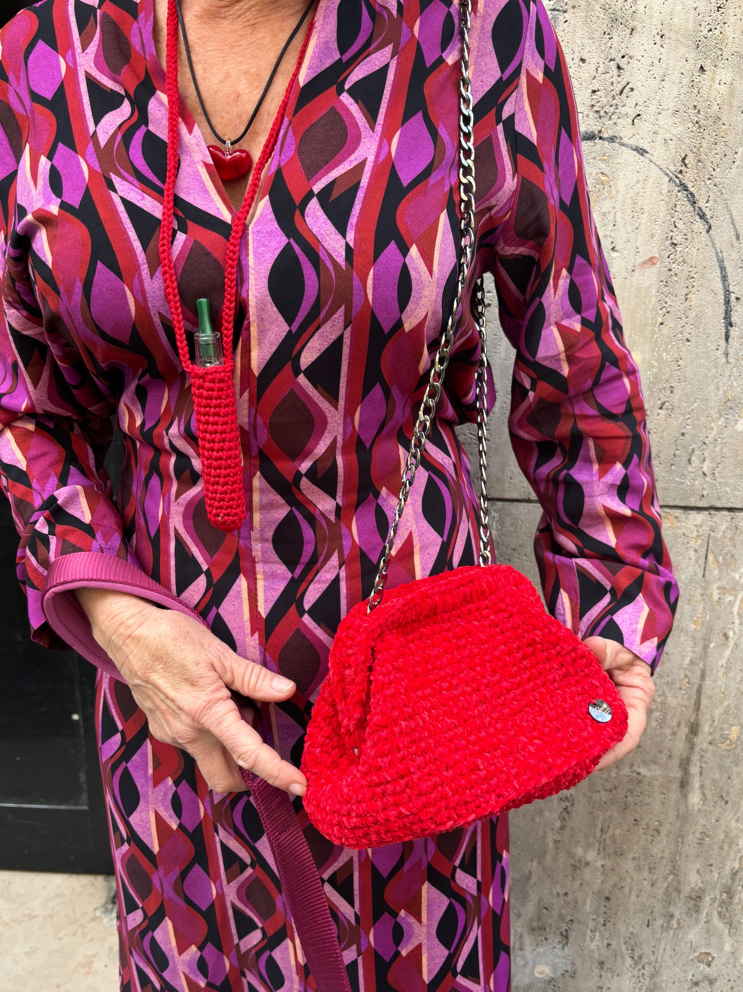 Clutch in Fettuccia Rossa