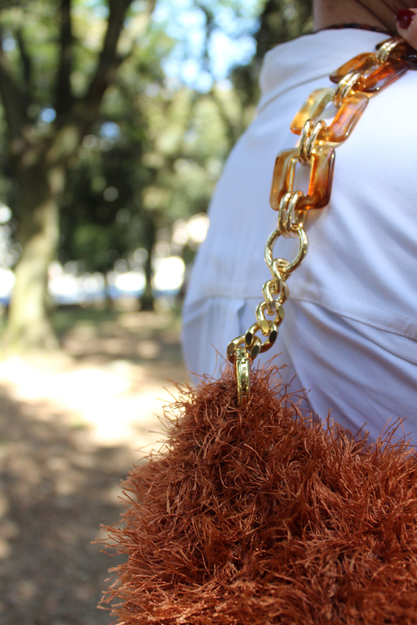 Lara Fur con tracolla - Ruggine