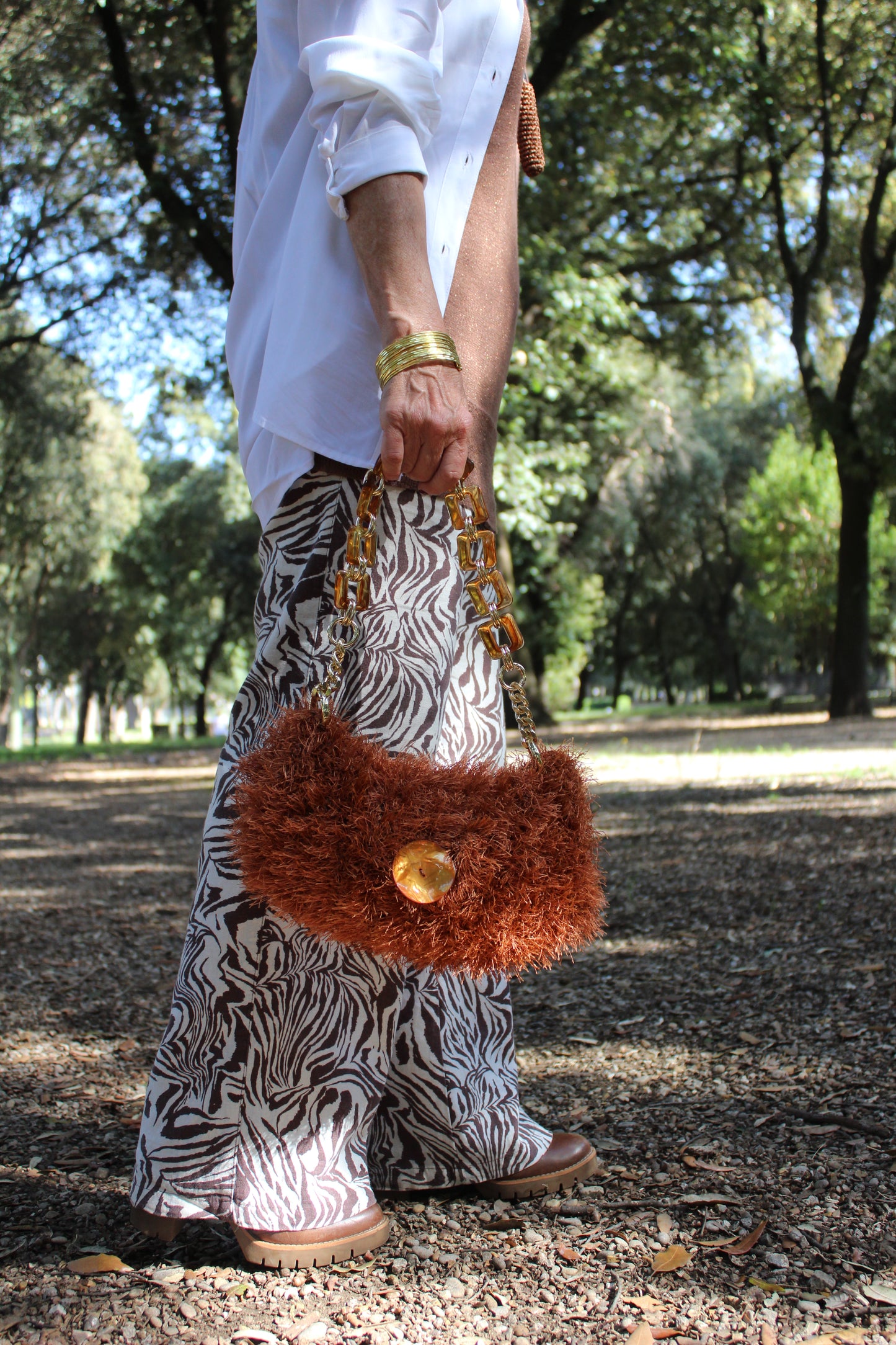 Lara Fur con tracolla - Ruggine