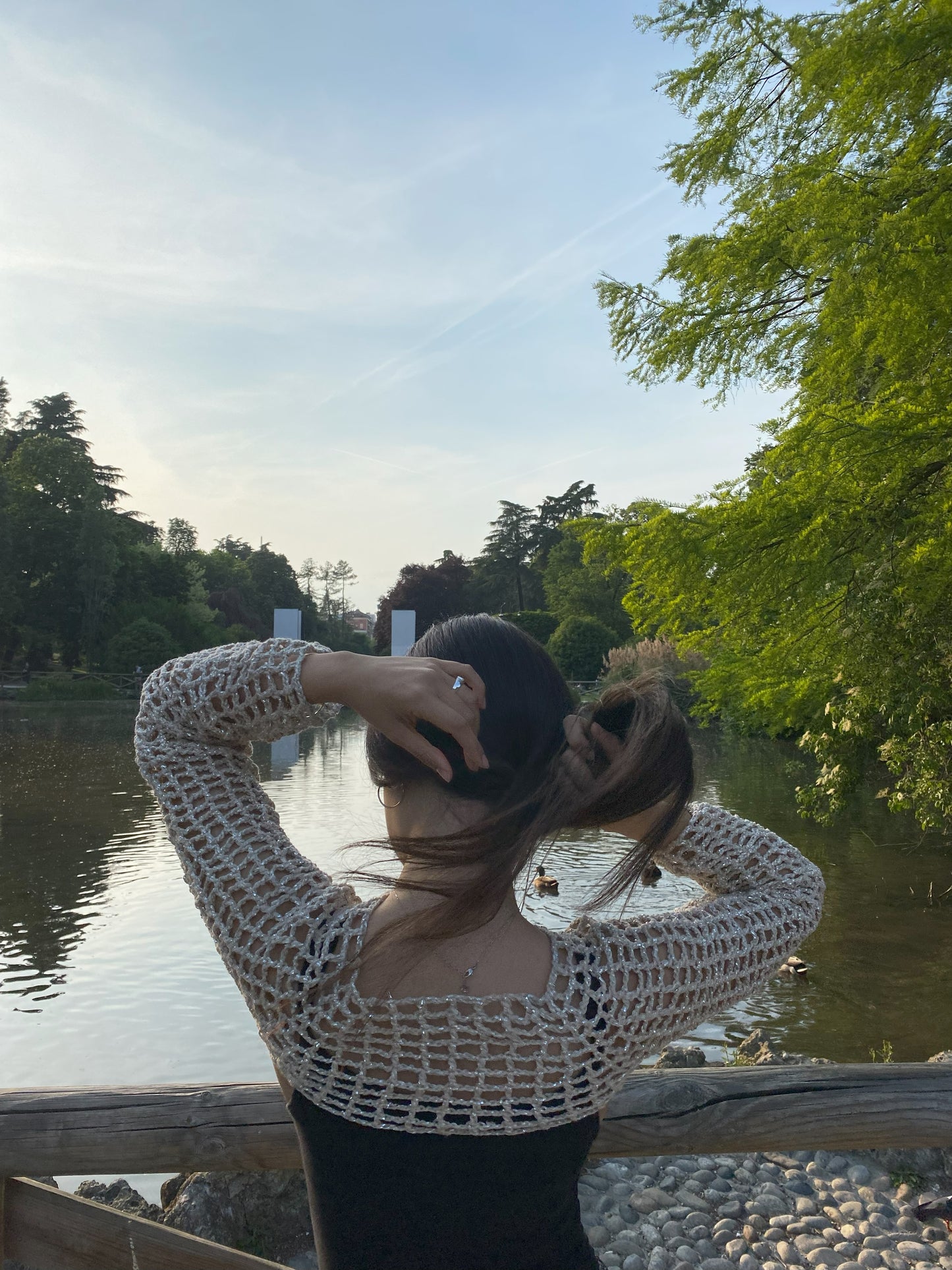Mesh Croptop - Panna Lurex