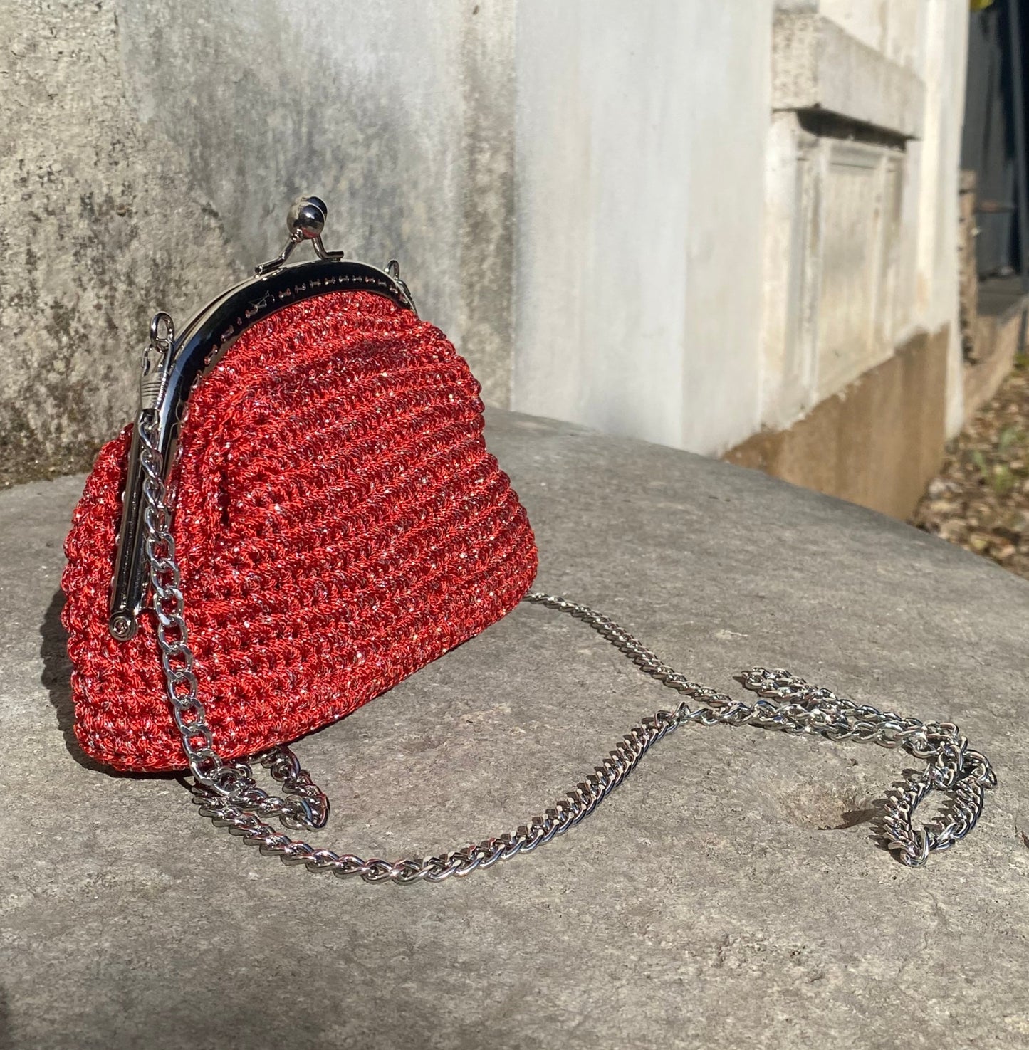Tracollina ClicClac Rosso Lurex Argento