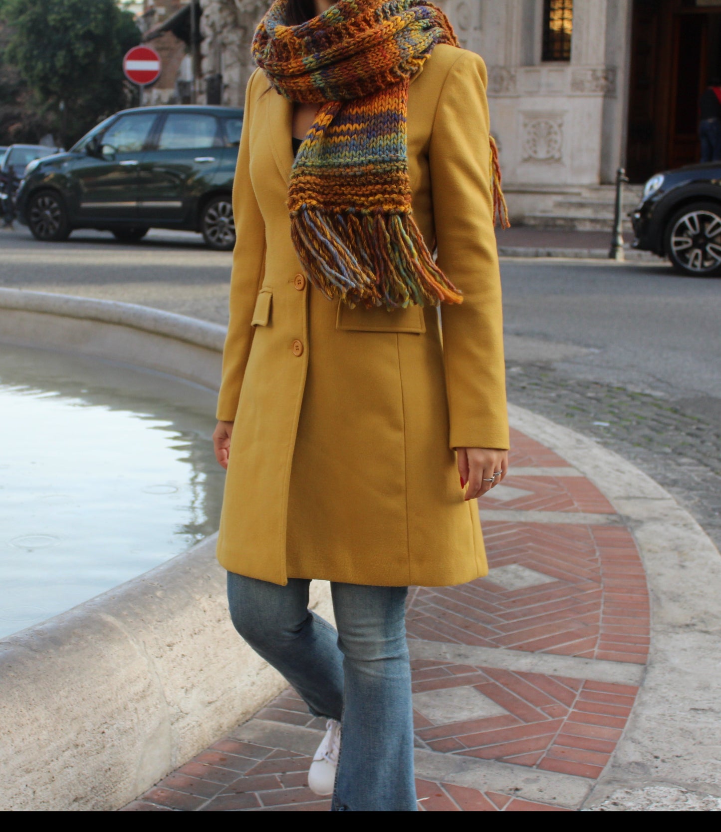 Sciarpone Flash Giallo Turhese Melange