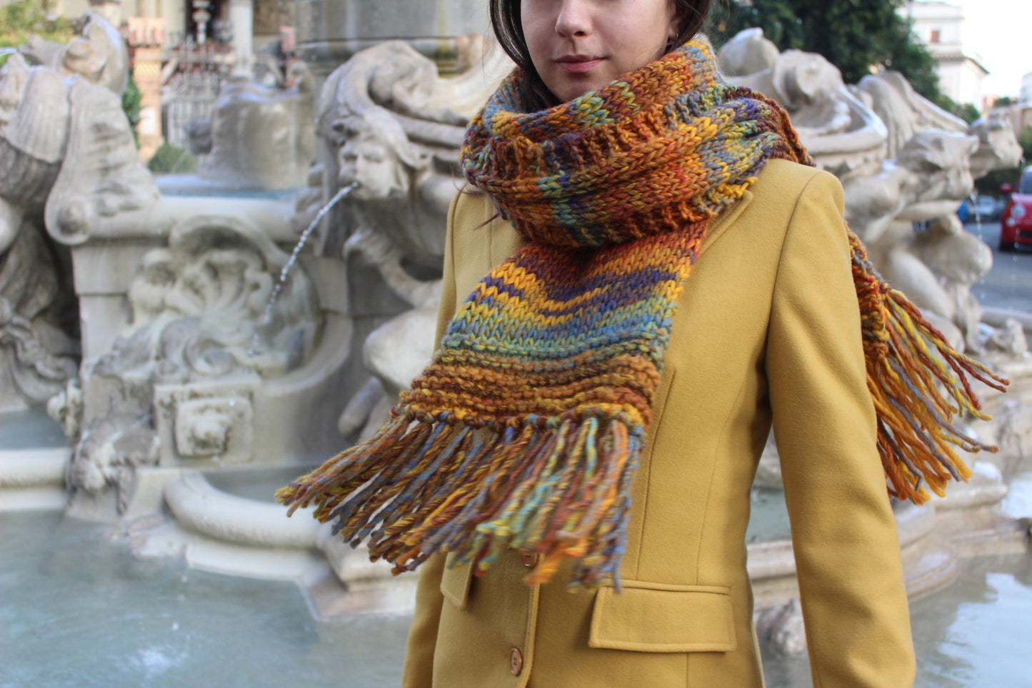 Sciarpone Flash Giallo Turhese Melange