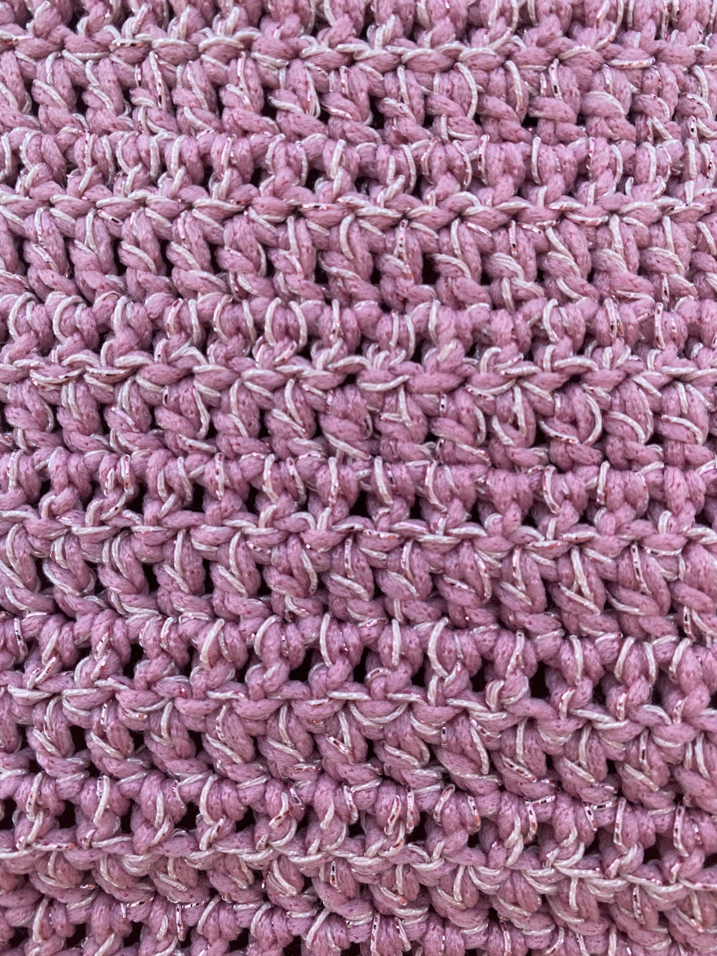 Crop Top Crochet Criss Cross- Rosa Antico Lurex