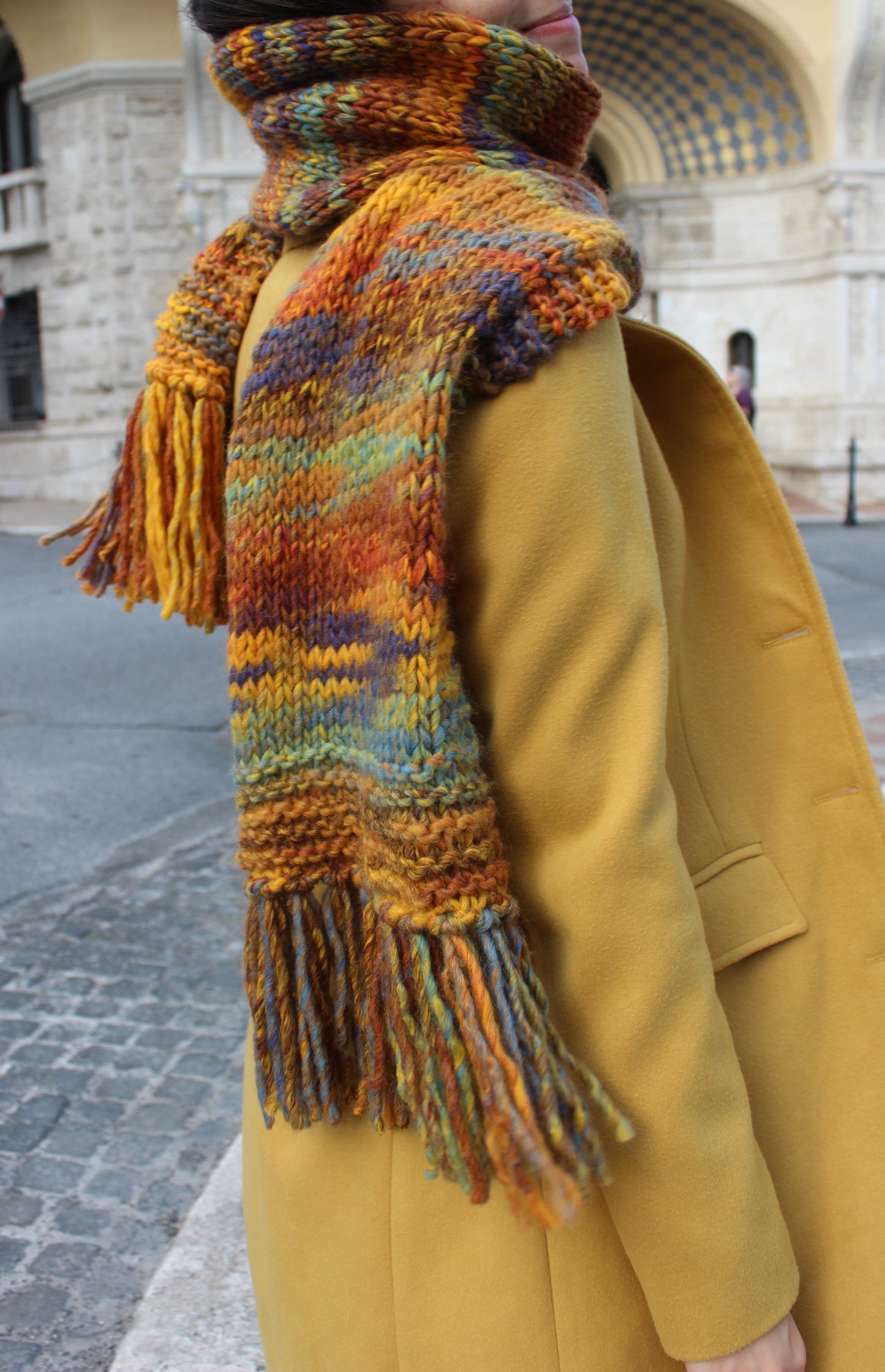 Sciarpone Flash Giallo Turhese Melange