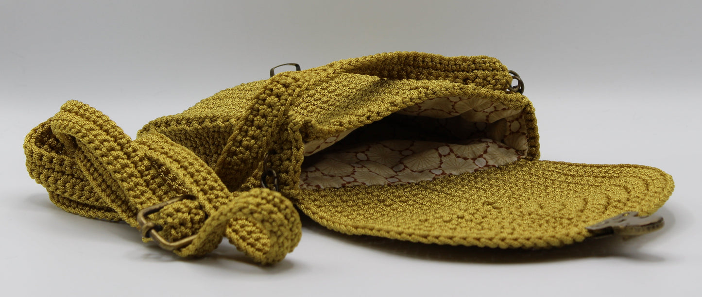 Pochette con tracolla ad uncinetto - Giallo Senape