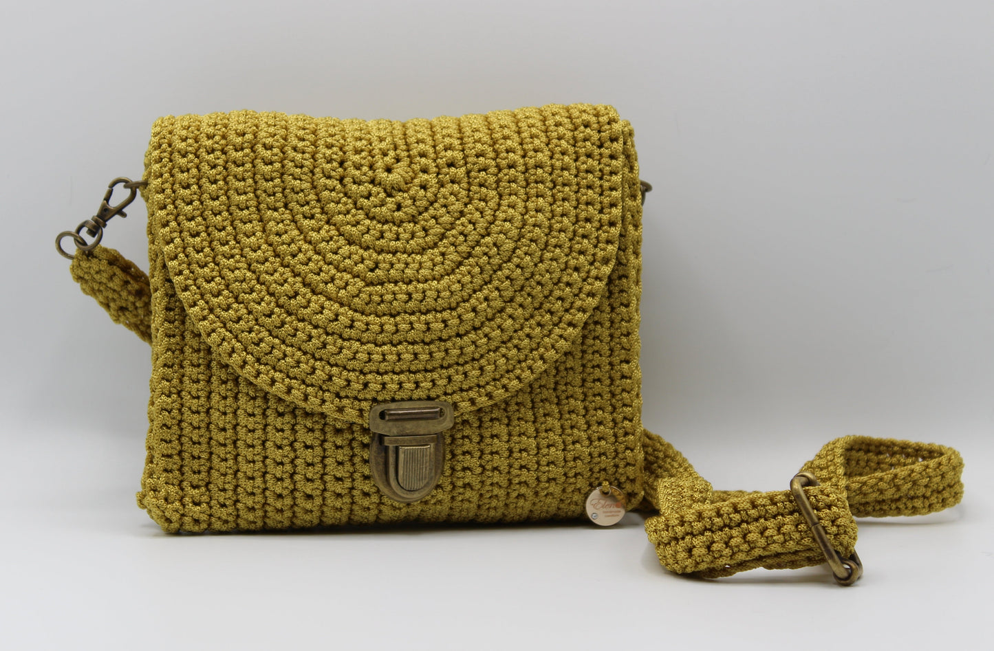 Pochette con tracolla ad uncinetto - Giallo Senape