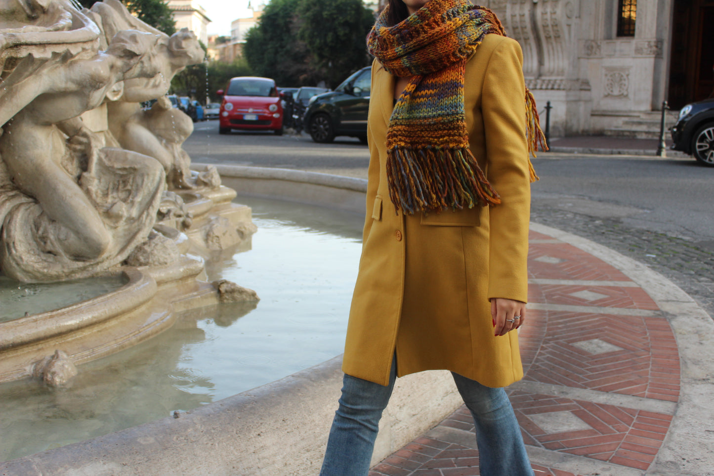 Sciarpone Flash Giallo Turhese Melange