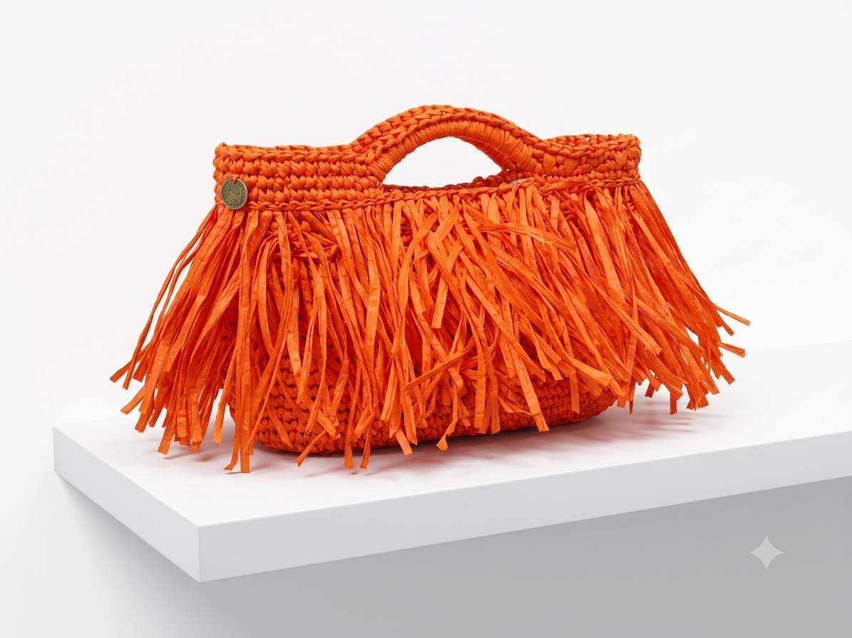 Polly - Mini Bag in Rafia con frange