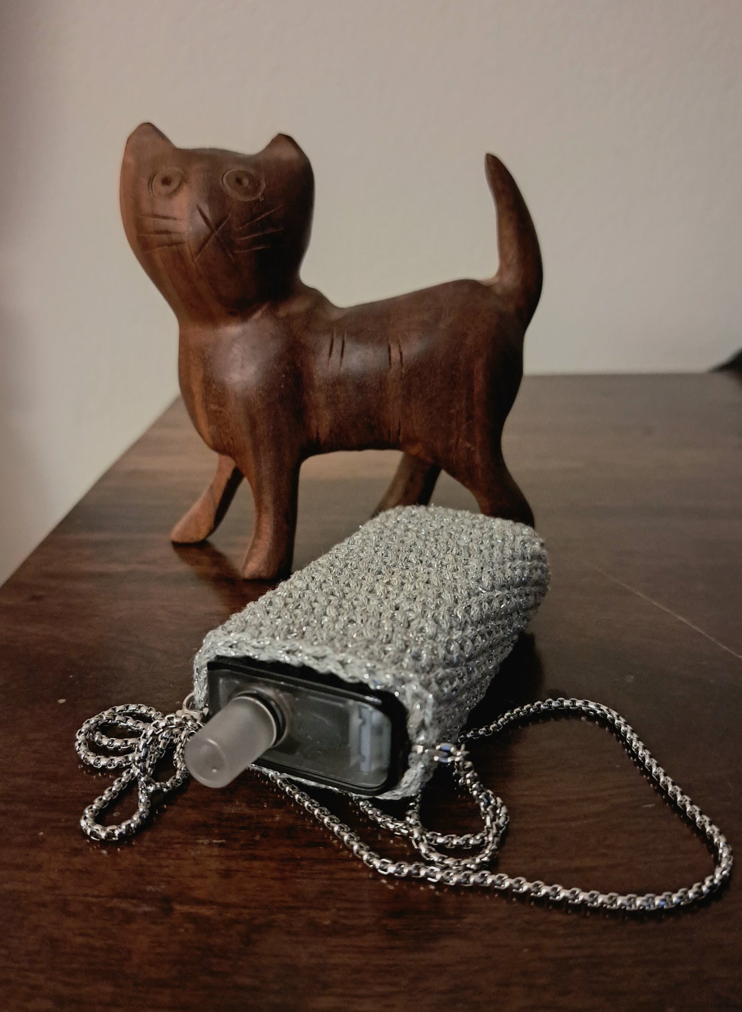 Porta Apex in cordino grigio argento