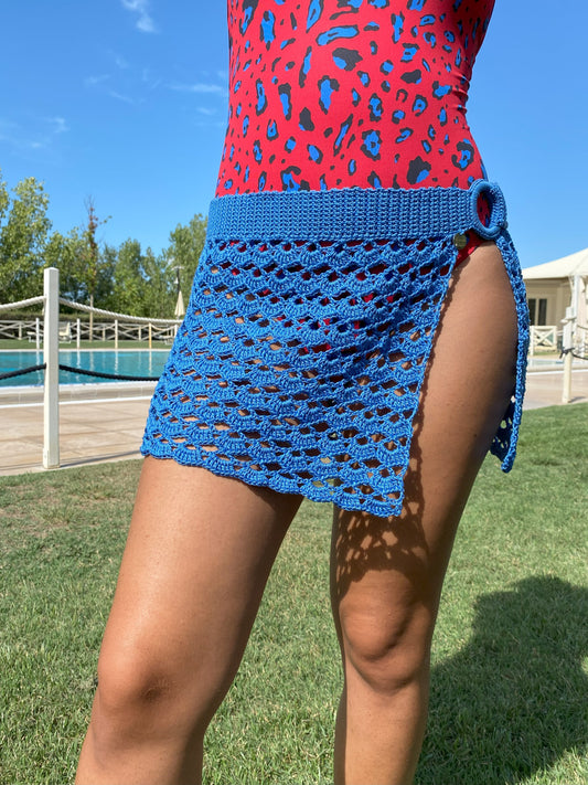 Pareo con cintura - Turchese