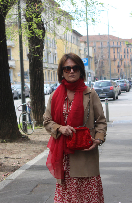 Clutch in Fettuccia Rossa