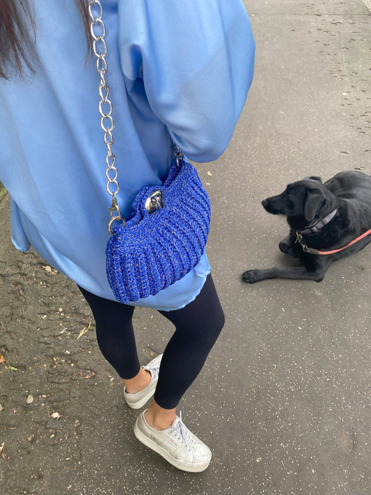 Lara Piccola con tracolla - Blu Elettrico Lurex