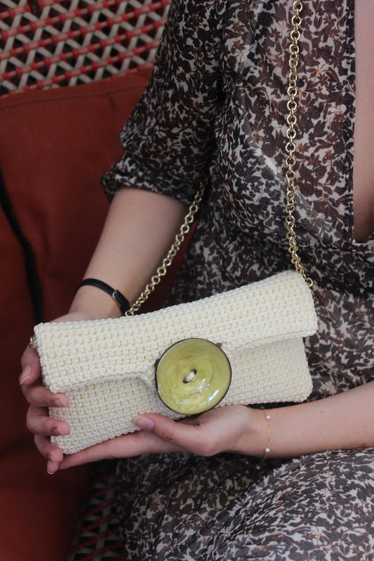 Pochette Big Button Peonia