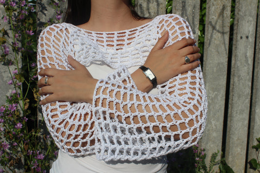 Mesh Croptop - Bianco 