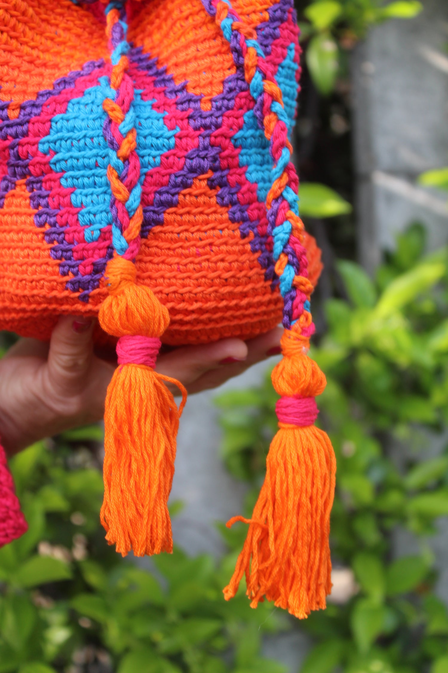 Bucket Crochet Bag Mini con Tracolla