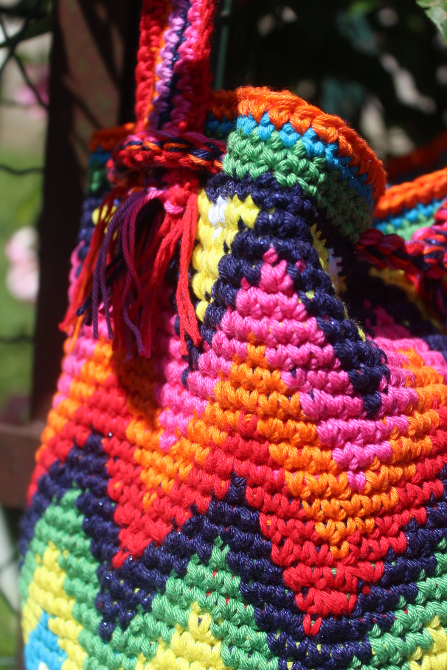 Bucket Crochet  Bag Maxi con Tracolla