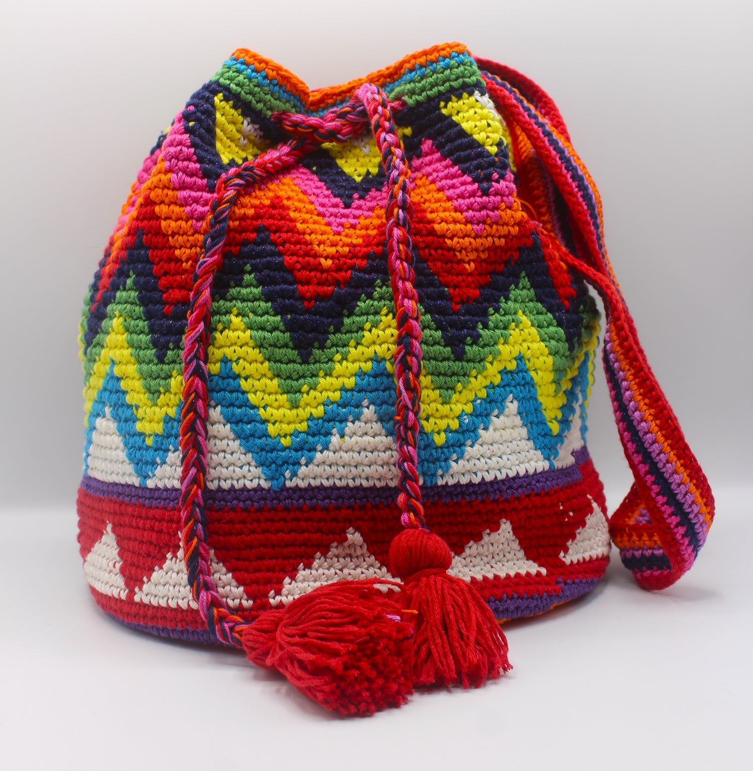 Bucket Crochet  Bag Maxi con Tracolla