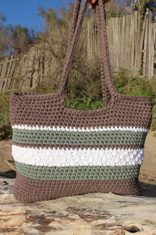 La Pepe - a righe Beige Tortora, Bianco, Verde Bosco