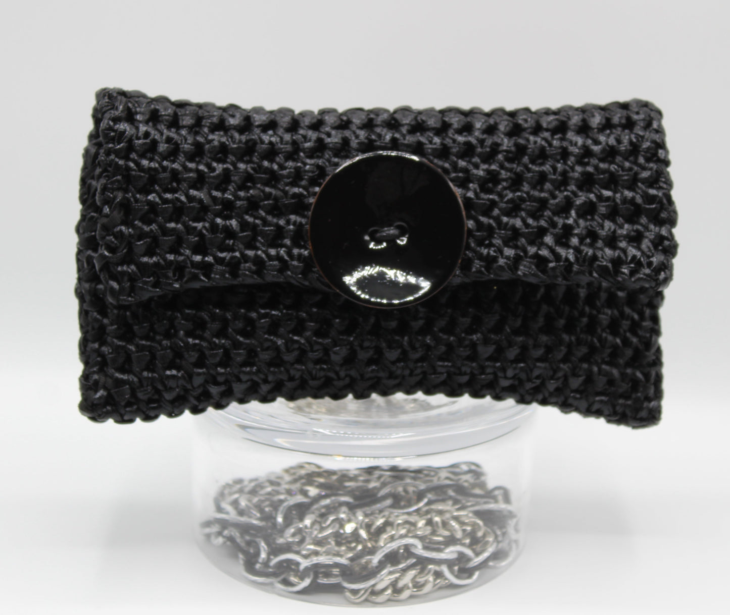 Pochette Big Button Metallica Nera