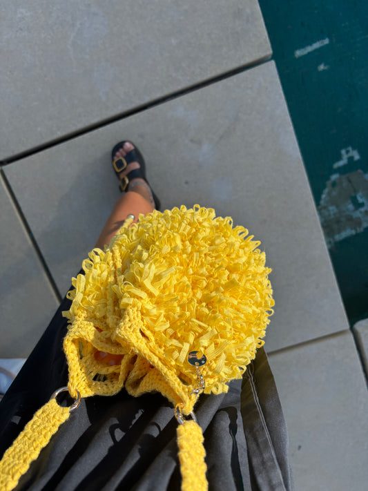 Bucket Crochet Bag Mimosa con Tracolla