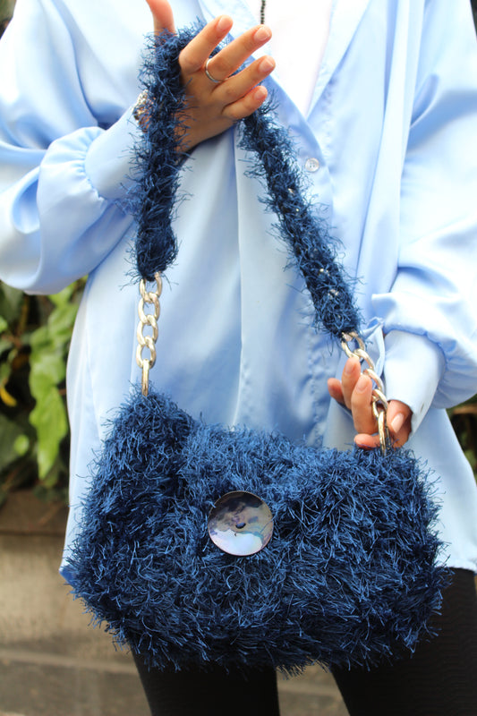 Lara Fur con tracolla - Bluette