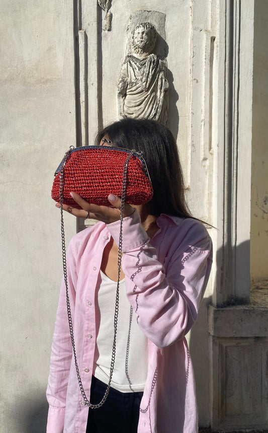 Tracollina ClicClac Rosso Lurex Argento