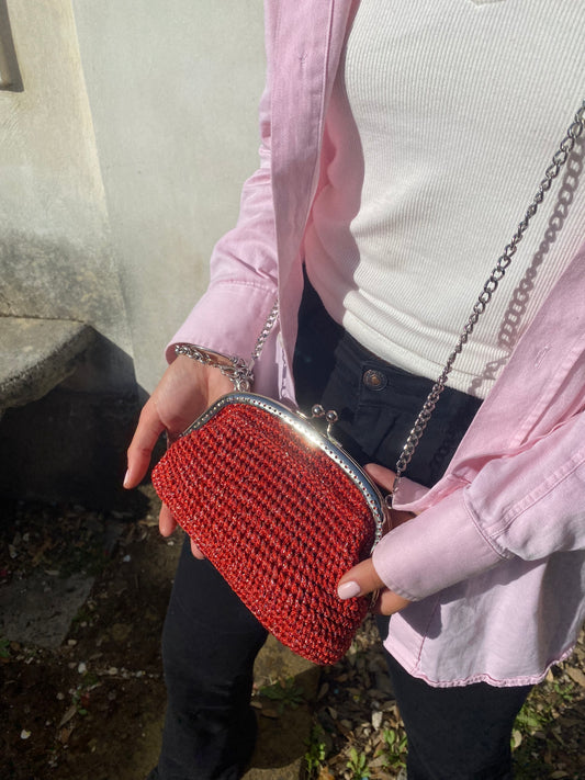 Tracollina ClicClac Rosso Lurex Argento