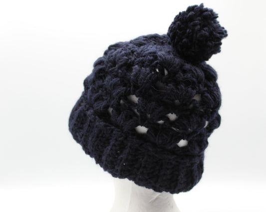 Cappello a punto ventaglio con ponpon - SU ORDINAZIONE