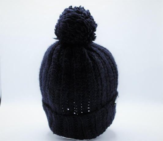 Cappello con pompon a coste