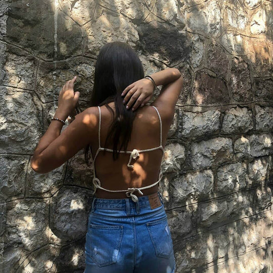 Crop Top crochet - Panna