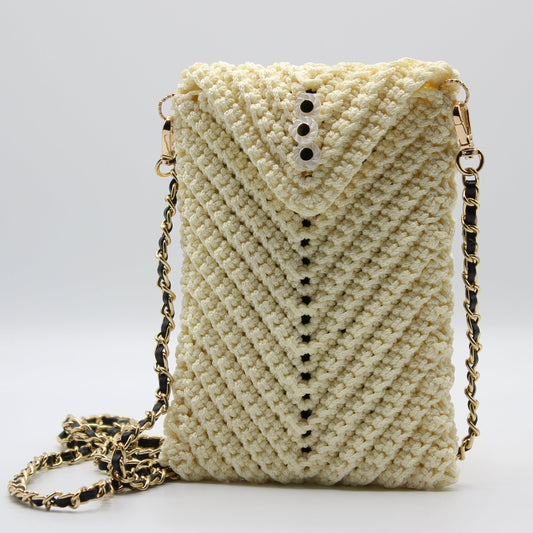 Portacellulare con tracolla - Panna