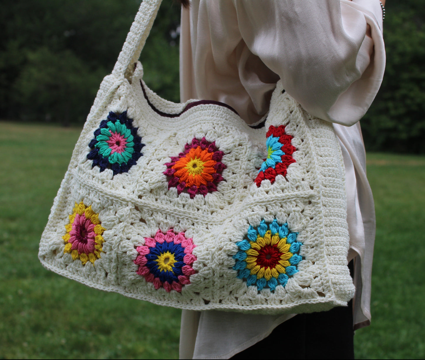 Granny Bag Sunflower - Panna Lurex