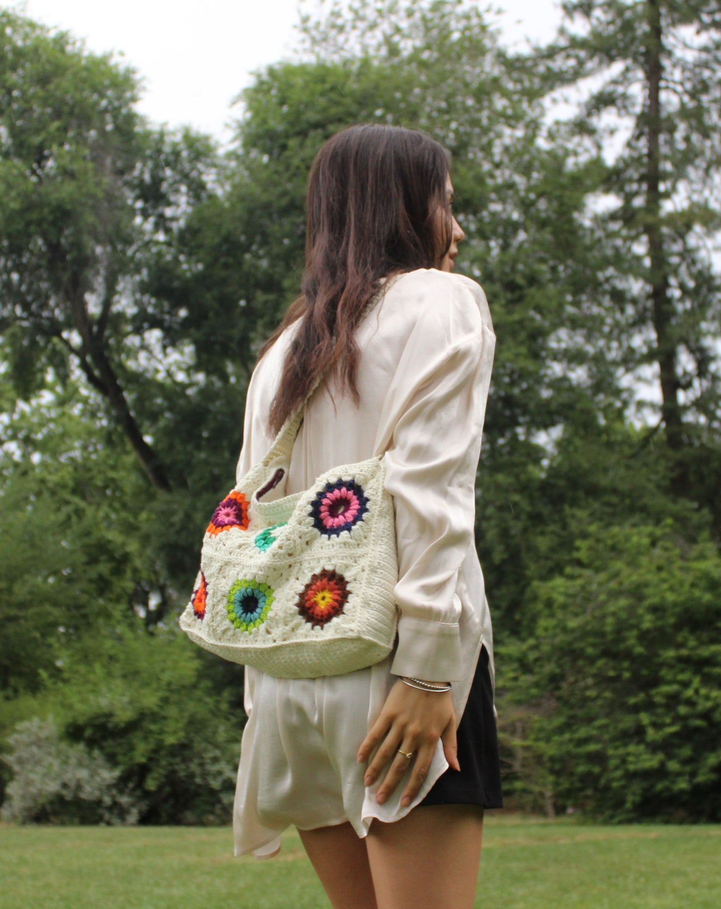 Granny Bag Sunflower - Panna Lurex